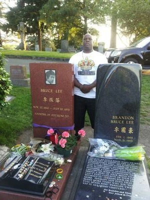 Standing at Bruce Lee's Grave