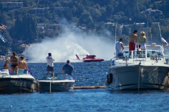 A shot of the Seattle Seafair hydroplane races