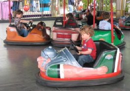 bumper cars at the Space Needle in Seattle, WA